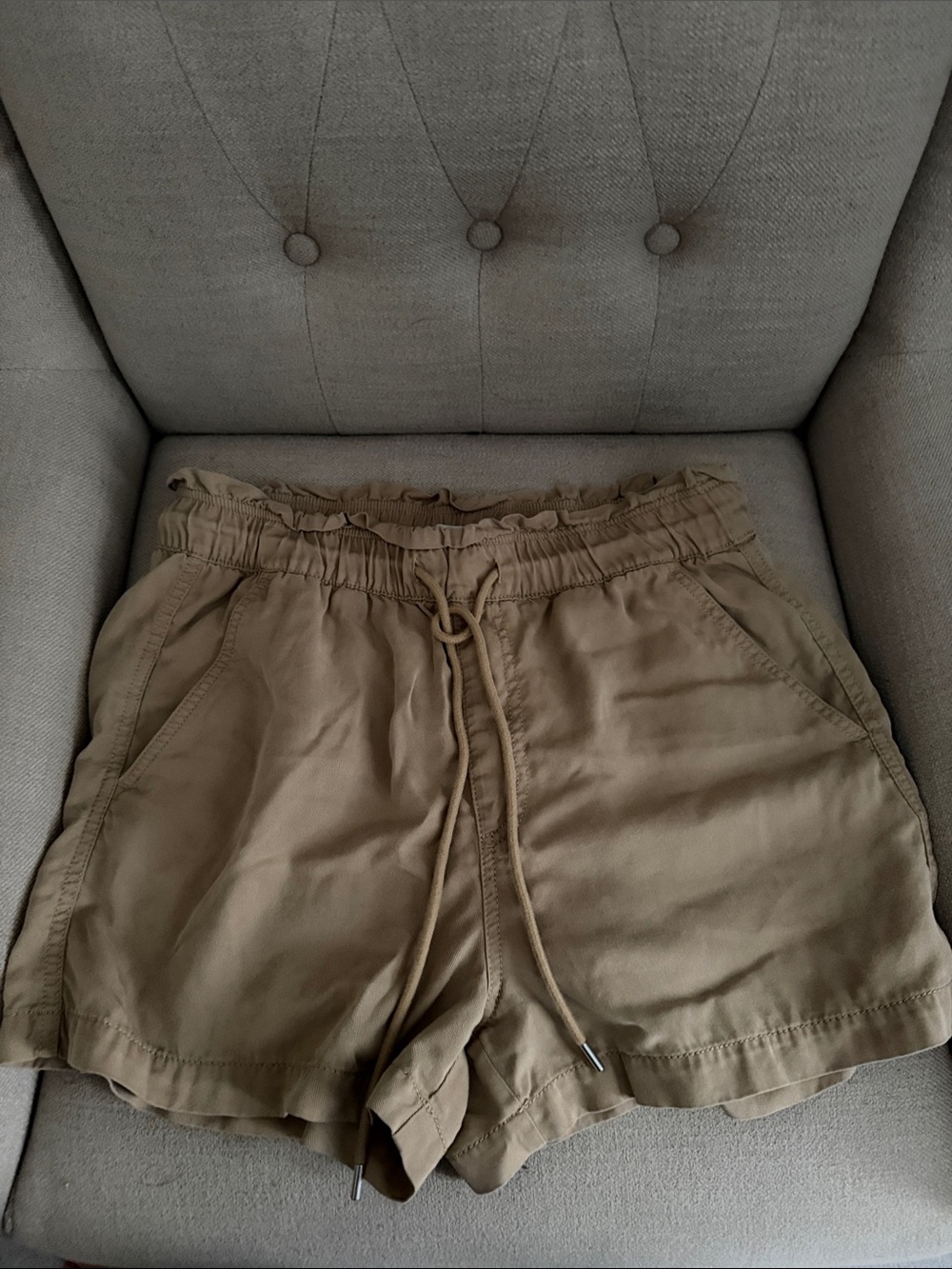 LOFT Tan Drawstring Shorts